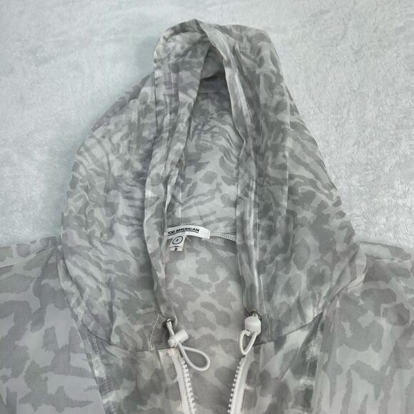 Good American Icy Leopard Print Windbreaker Jacket Packable Y2K Chic Size M NWT - Picture 8 of 16